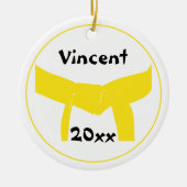 Martial Arts gele riem rang Keramisch Ornament (Voorkant)