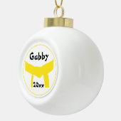 Martial Arts gele riem rang Keramische Bal Ornament (Rechts)