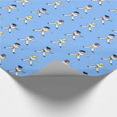 Martial Arts Girls blue gift wrappapier Cadeaupapier (Hoek)