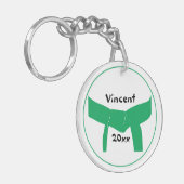Martial Arts Green Belt Foto Sleutelhanger (Voorkant Links)