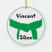 Martial Arts Green Belt Rank Keramisch Ornament (Voorkant)