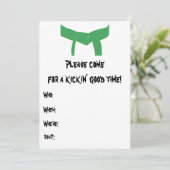 Martial Arts Green Belt Verjaardagsfeest Uitnodigi Kaart (Staand voorkant)