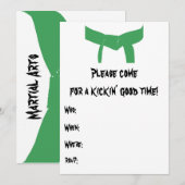 Martial Arts Green Belt Verjaardagsfeest Uitnodigi Kaart (Voorkant / Achterkant)