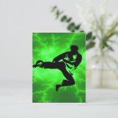 Martial Arts Green Lightning Man Briefkaart (Staand voorkant)