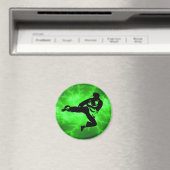 Martial Arts Green Lightning Man Magneet (Insitu (Vaatwasser))