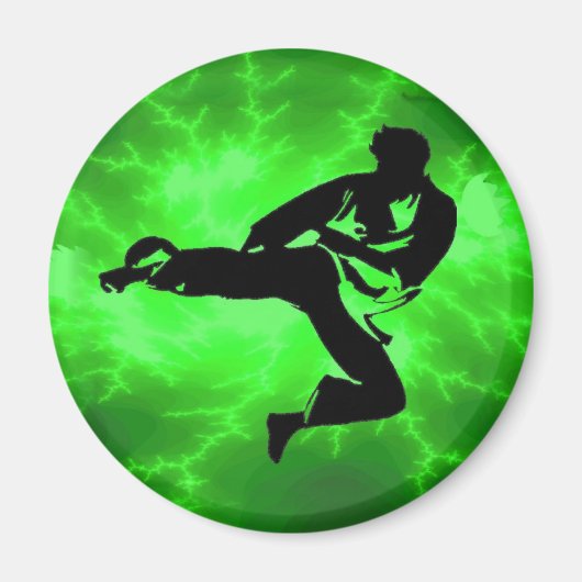 Martial Arts Green Lightning Man Magneet (Voorkant)