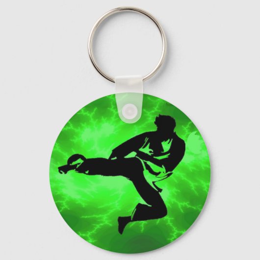 Martial Arts Green Lightning Man Sleutelhanger (Voorkant)