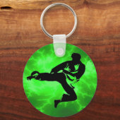 Martial Arts Green Lightning Man Sleutelhanger (Voorkant)