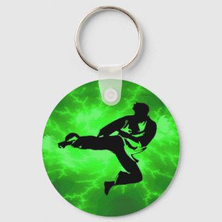 Martial Arts Green Lightning Man Sleutelhanger