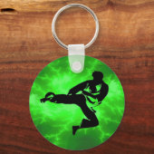 Martial Arts Green Lightning Man Sleutelhanger (Voorkant)