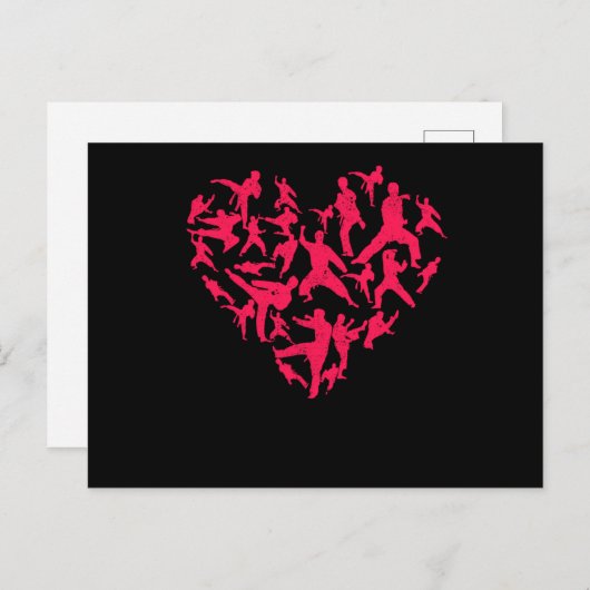 Martial Arts Heart Love Training Karate Tae Kwon D Briefkaart (Voorkant / Achterkant)
