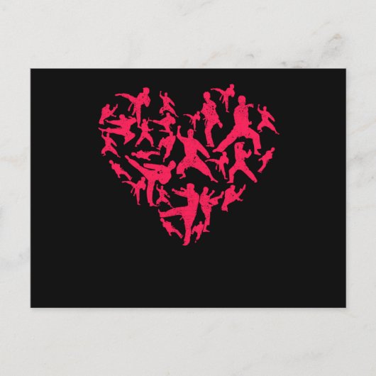 Martial Arts Heart Love Training Karate Tae Kwon D Briefkaart (Voorkant)
