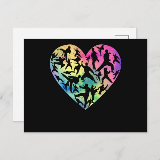 Martial Arts Heart Love Training Karate Tae Kwon D Briefkaart (Voorkant / Achterkant)