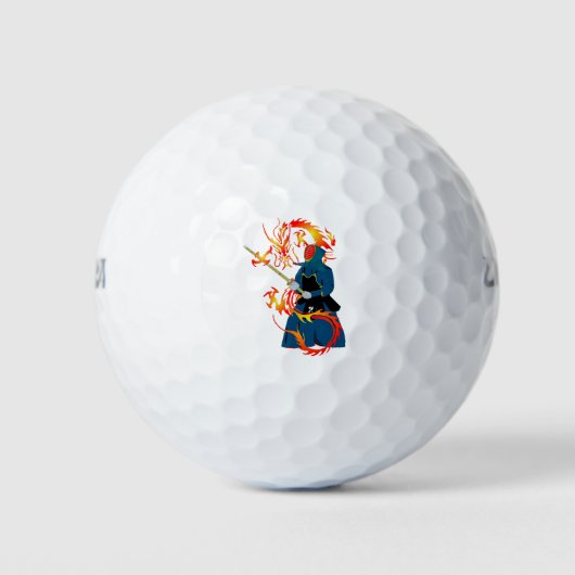 Martial Arts Hwa Rang Do Stick Fighting Dragon Golfballen (Voorkant)