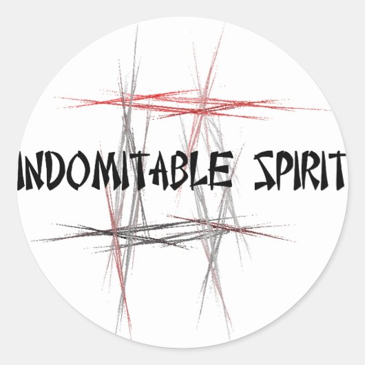 Martial Arts Indomitable Spirit Ronde Sticker (Voorkant)