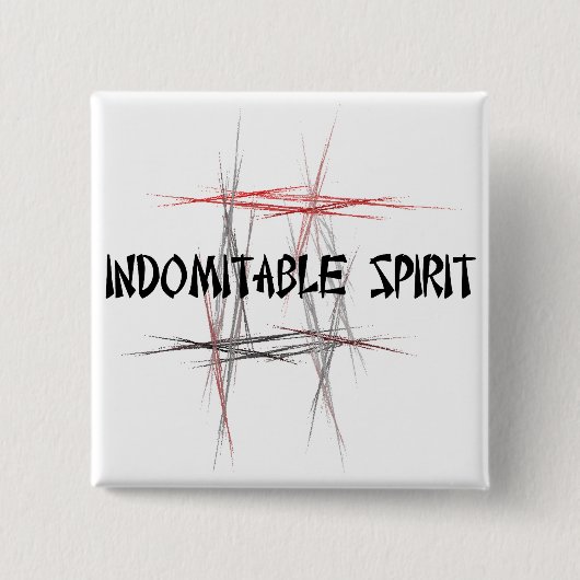Martial Arts Indomitable Spirit Vierkante Button 5,1 Cm (Voorkant)