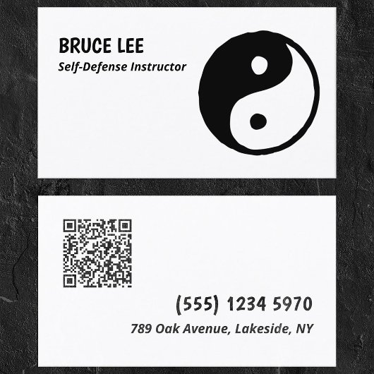 Martial Arts Instructeur Custom QR Visitekaartje