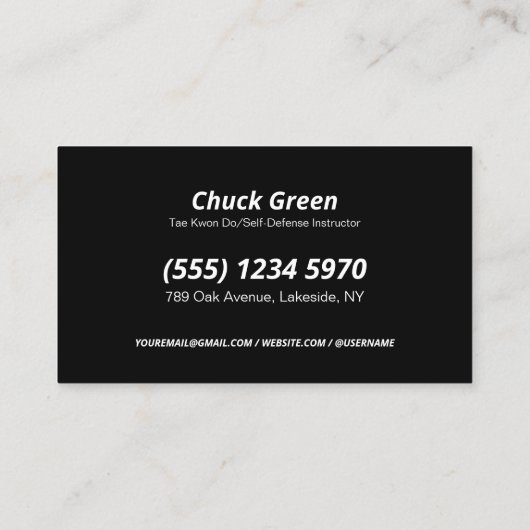 Martial Arts Instructeur QR Visitekaartje (Achterkant)