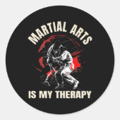 Martial Arts is mijn therapie - Karate Ronde Sticker (Voorkant)