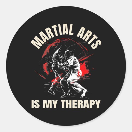 Martial Arts is mijn therapie - Karate Ronde Sticker (Voorkant)