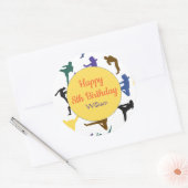 Martial Arts Japan Karate Boy Kinder Happy Birthda Ronde Sticker (Envelop)