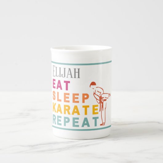 Martial Arts Japan Karate kick Silhouet Porselein Kop (Voorkant)