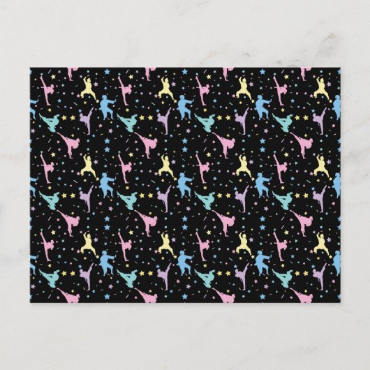 Martial Arts Karate Abstracte Stars Sparkles Briefkaart (Voorkant)