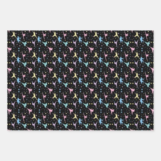 Martial Arts Karate Abstracte Stars Sparkles Inpakpapier Vel (Voorkant 2)