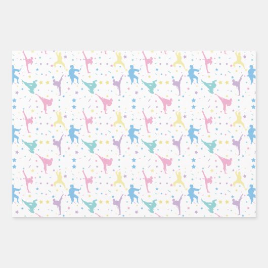 Martial Arts Karate Abstracte Stars Sparkles Inpakpapier Vel (Voorkant 3)