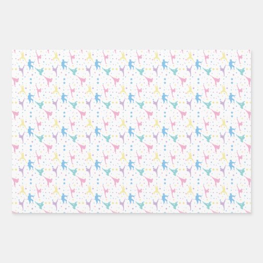 Martial Arts Karate Abstracte Stars Sparkles Inpakpapier Vel (Voorkant 2)