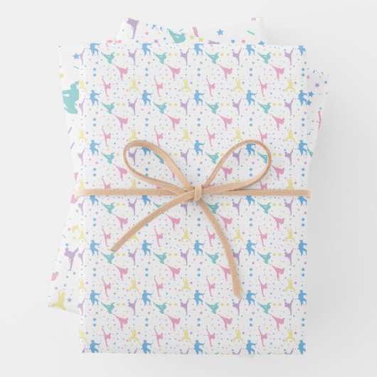 Martial Arts Karate Abstracte Stars Sparkles Inpakpapier Vel (In situ)