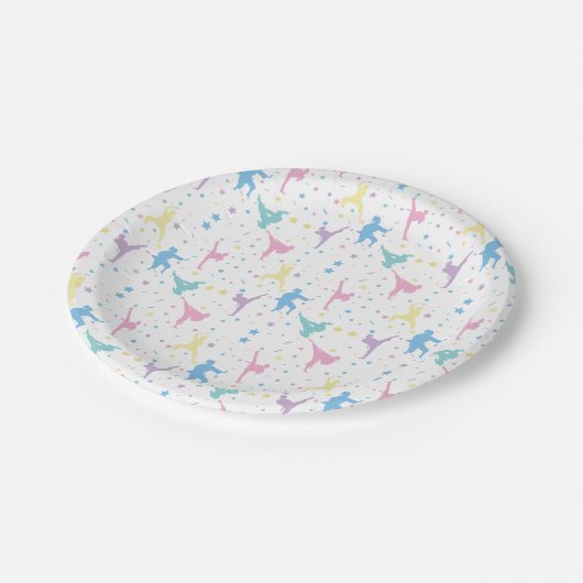 Martial Arts Karate Abstracte Stars Sparkles Papieren Bordje (Gekanteld)