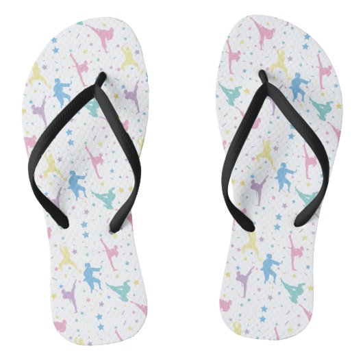 Martial Arts Karate Abstracte Stars Sparkles Teenslippers (Voetbed)