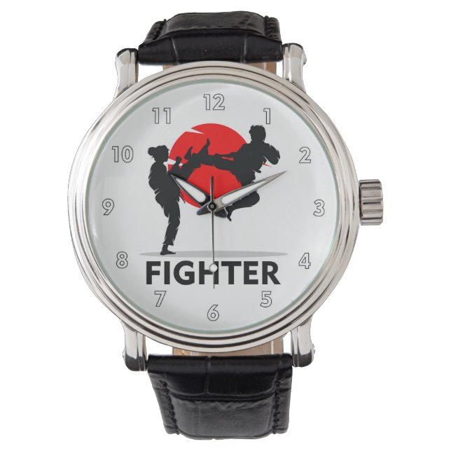 Martial Arts Karate Combat Vechten of Sparring Horloge (Voorkant)
