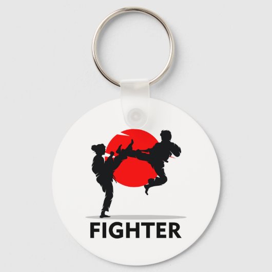 Martial Arts Karate Combat Vechten of Sparring Sleutelhanger (Voorkant)