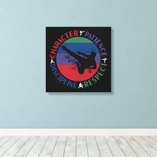 Martial Arts - Karate Core Values Canvas Afdruk (Insitu (Houten vloer))