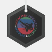 Martial Arts - Karate Core Values Glas Ornament (Voorkant)