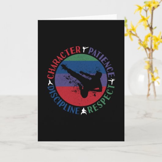 Martial Arts - Karate Core Values Kaart (Gele Bloem)