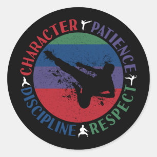 Martial Arts - Karate Core Values Ronde Sticker