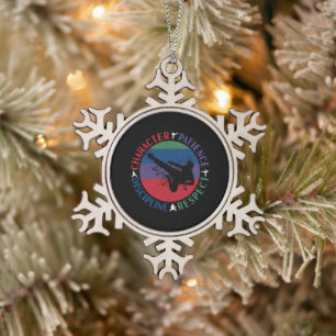Martial Arts - Karate Core Values Tin Sneeuwvlok Ornament