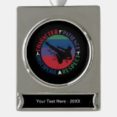 Martial Arts - Karate Core Values Verzilverd Banner Ornament (Voorkant)