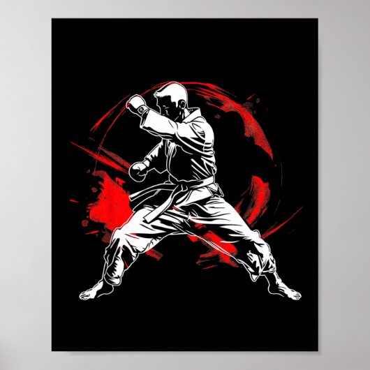 Martial Arts Karate Fan Dynamic MMA Design Poster (Voorkant)