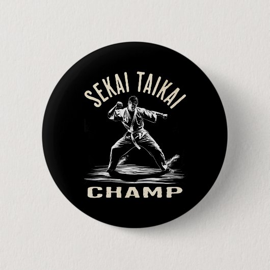 Martial Arts Karate Fan - Dynamisch Kunstenaarsont Ronde Button 5,7 Cm (Voorkant)