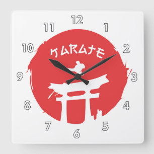 Martial Arts Karate gevechten Vierkante Klok