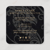 Martial Arts / Karate Golden Dragon Medallion Logo Vierkante Visitekaartje (Achterkant)