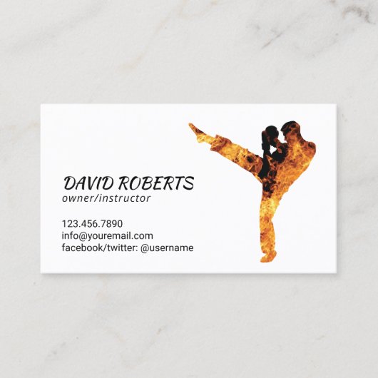 Martial Arts Karate Instructor Professional Visitekaartje (Voorkant)