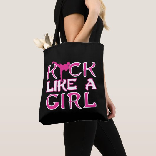 Martial Arts Karate Kickboxing Girl Fighter Tote Bag (Dichtbij)