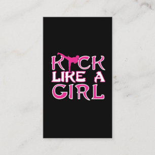 Martial Arts Karate Kickboxing Girl Fighter Visitekaartje