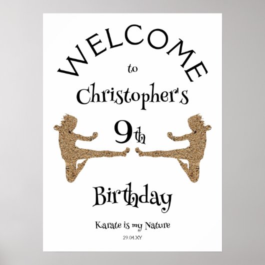 Martial Arts Karate Kids Verjaardag Welkomstfeest Poster (Voorkant)