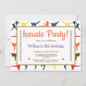 Martial Arts Karate Kinder 8e Verjaardagsfeest Kaart (Voorkant)